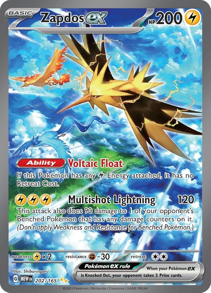 Zapdos ex 202/165 Special Illustration Rare fra 151